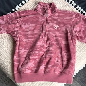 Ariat Pink Camo Quarter-Zip Pullover